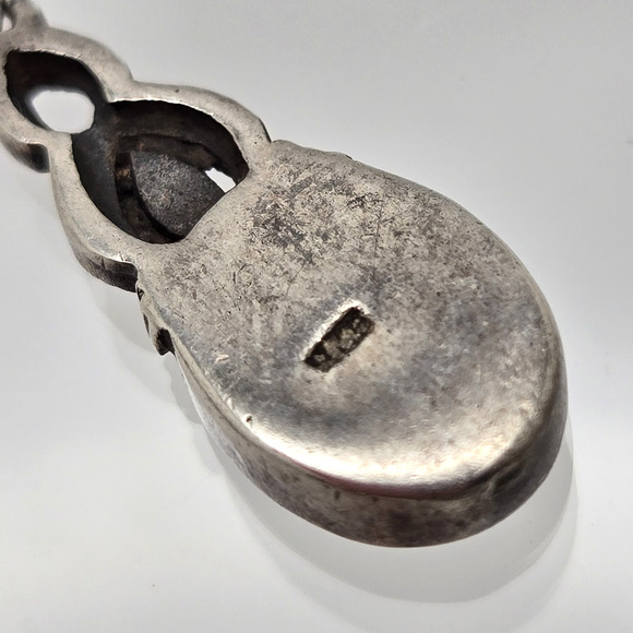 Vintage Sterling Silver Earrings Black Enamel Dangle Filigree Boho Dainty Twee - Picture 9 of 13